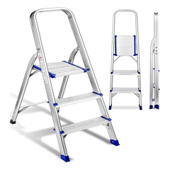 Bravex Ladders Steps 3 Portable Step Ladder Aluminum Folding 440lb