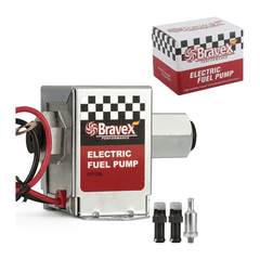 Bravex 2.5-4 Psi Inline Electric Fuel Pump for Car Universal Dc 12V Square