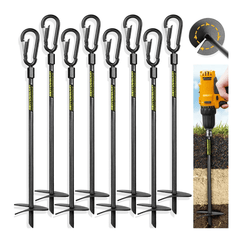 8Pcs Ground Anchors 1000lbs Earth Anchors for Tents Canopies Sheds 18inch
