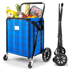 Shopping Cart Grocery Cart with Wheels 300lbs Portable Personal Hand Truck