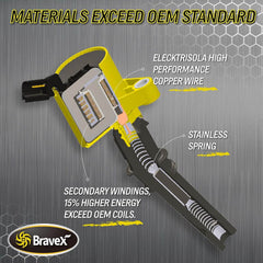 Bravex Ignition Coil 8Pack for Ford Lincoln Mercury Curved Boot Yellow