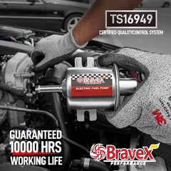 Bravex 2.5-4 Psi Electric Fuel Pump Universal Inline 12V Low-Pressure For Car