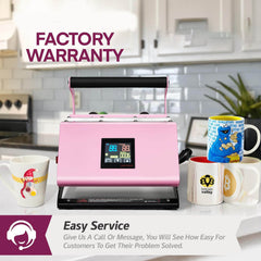 Mug Press Tumbler Heat Press Sublimation Machine for 11 OZ-15 OZ Mug Pink