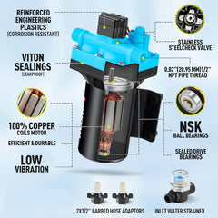 Bomba de agua para vehículos recreativos 12 CC 5,2 GPM