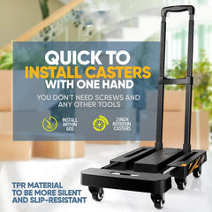 Folding Hand Truck Dolly Cart Luggage Cart for Moving Travel Shopping 440lb