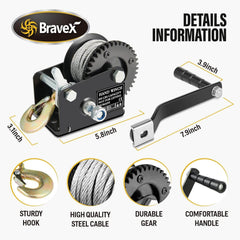 Cabrestante de remolque de barco portátil de 800 lb/362 kg