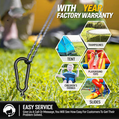 4Pcs Ground Anchors 1000lbs Earth Anchors 18inch for Tents Canopies Sheds