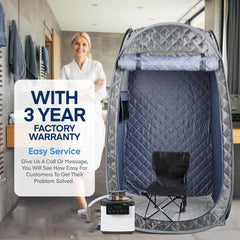 Home Saunas 2.6L Personal Portable Steam Saunas Rooms Grey