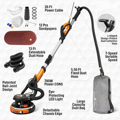 Electric Power Sander Floor Sander for Sheetrock Drywall Sander with Vacuum