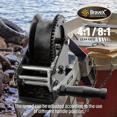 Cabrestante de remolque de barco de 3500 libras con correa de 33 pies