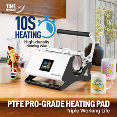 Mug Press Tumbler Heat Press Sublimation Machine for 11 OZ-15 OZ Mug White