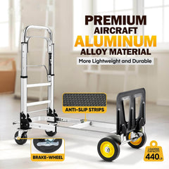 Convertible Hand Truck Dolly 3-in-1 Folding Hand Truck 440 lbs for Shopping