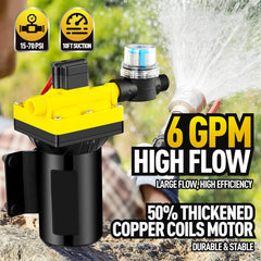 6Gpm Water Pump in RV 12V Waterpump 70Psi for Camper RV Pump