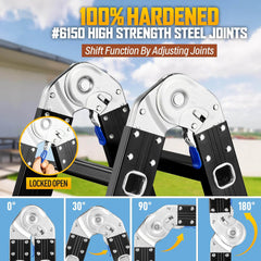 12 Ft Ladder Extensionladder Aluminum Step Ladder Folding 7 In 1 Ladder