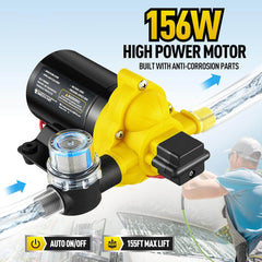 4.5Gpm Water Pump for Camper 45Psi 12v Waterpump RV Pump for Garden