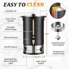 Coffee Urn 100 Cup Coffee Maker Commercial Coffee Urn 15L