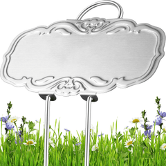 Metal Plant Labels for Garden 25 Pack DIY Plant Markers Waterproof Silver