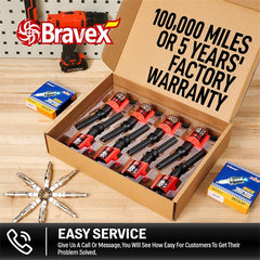 Bravex Ignition Coil Pack And Spark Plug SP493 Red 8 pcs DG508