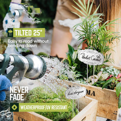 Metal Plant Labels for Garden 25 Pack DIY Plant Markers Waterproof Silver