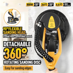 Electric Sander Drywall Sander with Vacuum for Floor Ceiling Popcorn 500-1800Rpm