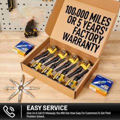 Bravex Ignition Coil Pack & Spark Plug Sp493 For Ford Lincoln Yellow