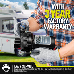 70Psi Water Pump in RV 12v Water Pump Motorhome 7Gpm Fresh Water