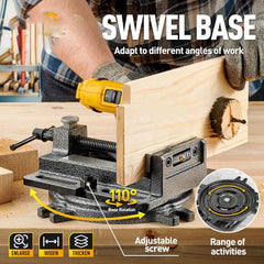 Prensa de taladro con tornillo de banco de 4,25"