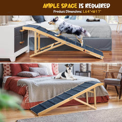 Canine Ramp Dog Ramp For Bed Car Foldable Pet Ramp For Cats