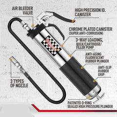 Bravex Grease Guns with 18inch Hose Pistol Grip Grease Gun 6000 PSI