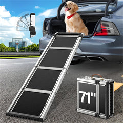 Dog Ramp for Car (330 lbs), Extra L71” W17” Folding Pet Ramp for Large Dogs