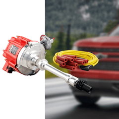 HEI Ignition Distributor 65K Coil with Spark Plug Wires 9000Rpm Small/Big Blocks