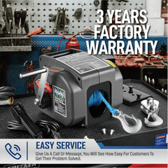 Electric Winch For Trailer Boat Portable Winch Reversible 6000 lbs 12V DC