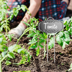 Metal Plant Labels for Garden 25 Pack DIY Plant Markers Waterproof Black