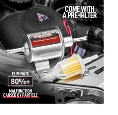 Bravex 2.5-4 Psi Electric Fuel Pump Universal Inline 12V Low-Pressure For Car