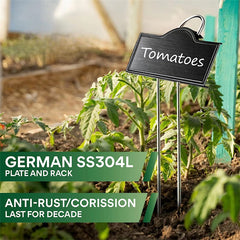 Etiquetas de metal para plantas, paquete de 25, color negro