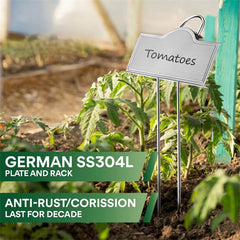 Paquete de 25 etiquetas metálicas para plantas plateadas