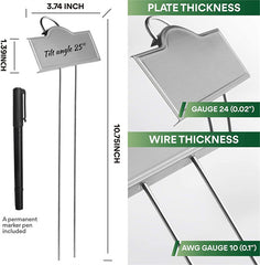 Paquete de 25 etiquetas metálicas para plantas plateadas