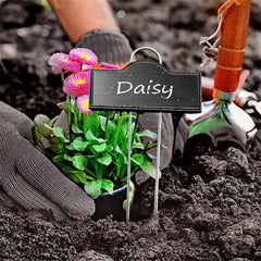 Etiquetas de metal para plantas, paquete de 25, color negro