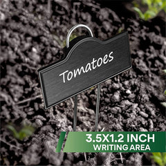 Etiquetas de metal para plantas, paquete de 25, color negro