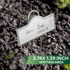 Paquete de 25 etiquetas metálicas para plantas plateadas