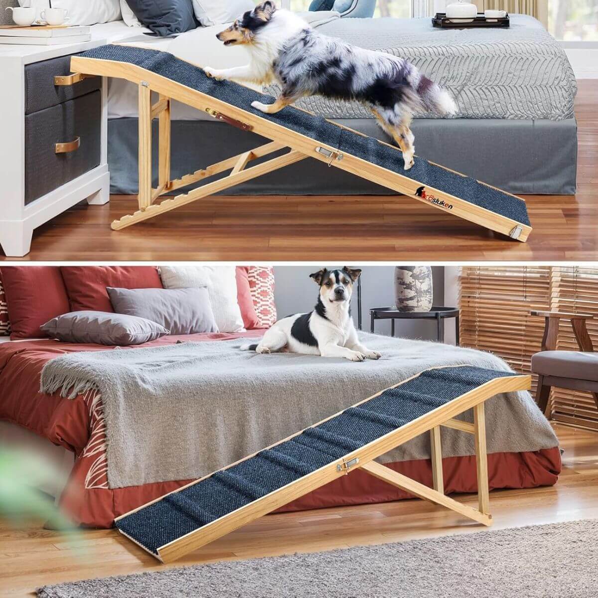 Canine Ramp Dog Ramp For Bed Car Foldable Pet Ramp For Cats