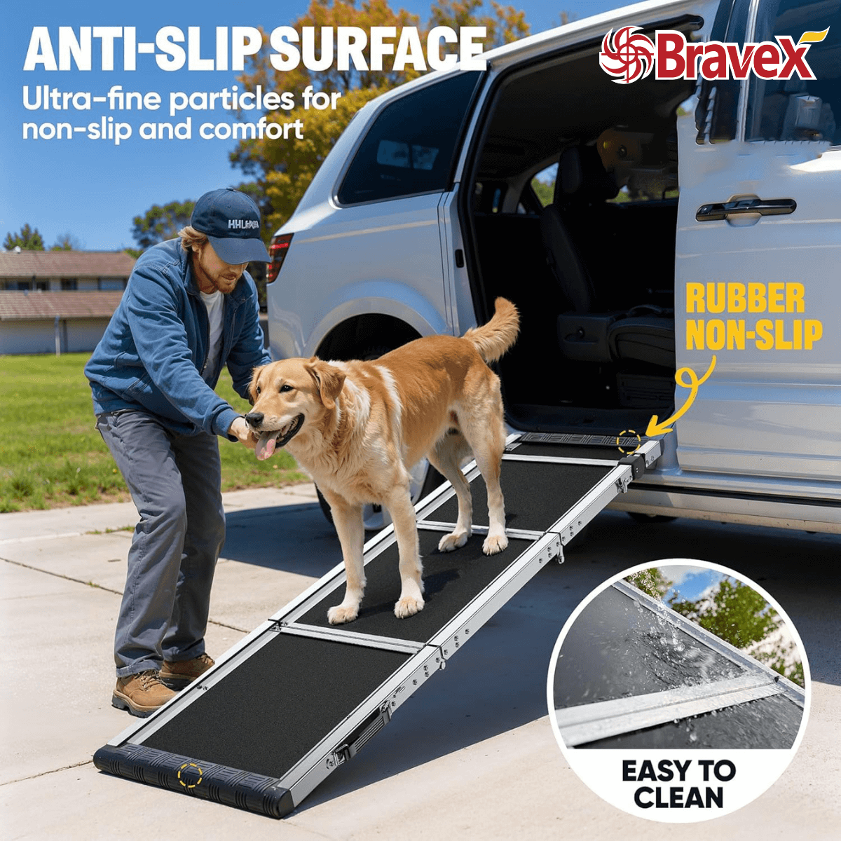 Dog Ramp for Car Canine Ramp with Non-slip Rug Surface, Dog Walkway for Outdoor