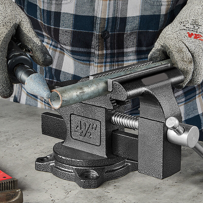 thumbnail image 2 of Findmall 4.5 Inch Heavy Duty Bench Vise With Anvil & Swivel Locking Base - Blue 2 of 3