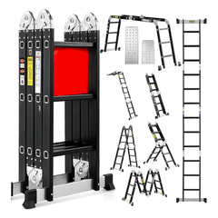 12 Ft Ladder Extensionladder Aluminum Step Ladder Folding 7 In 1 Ladder