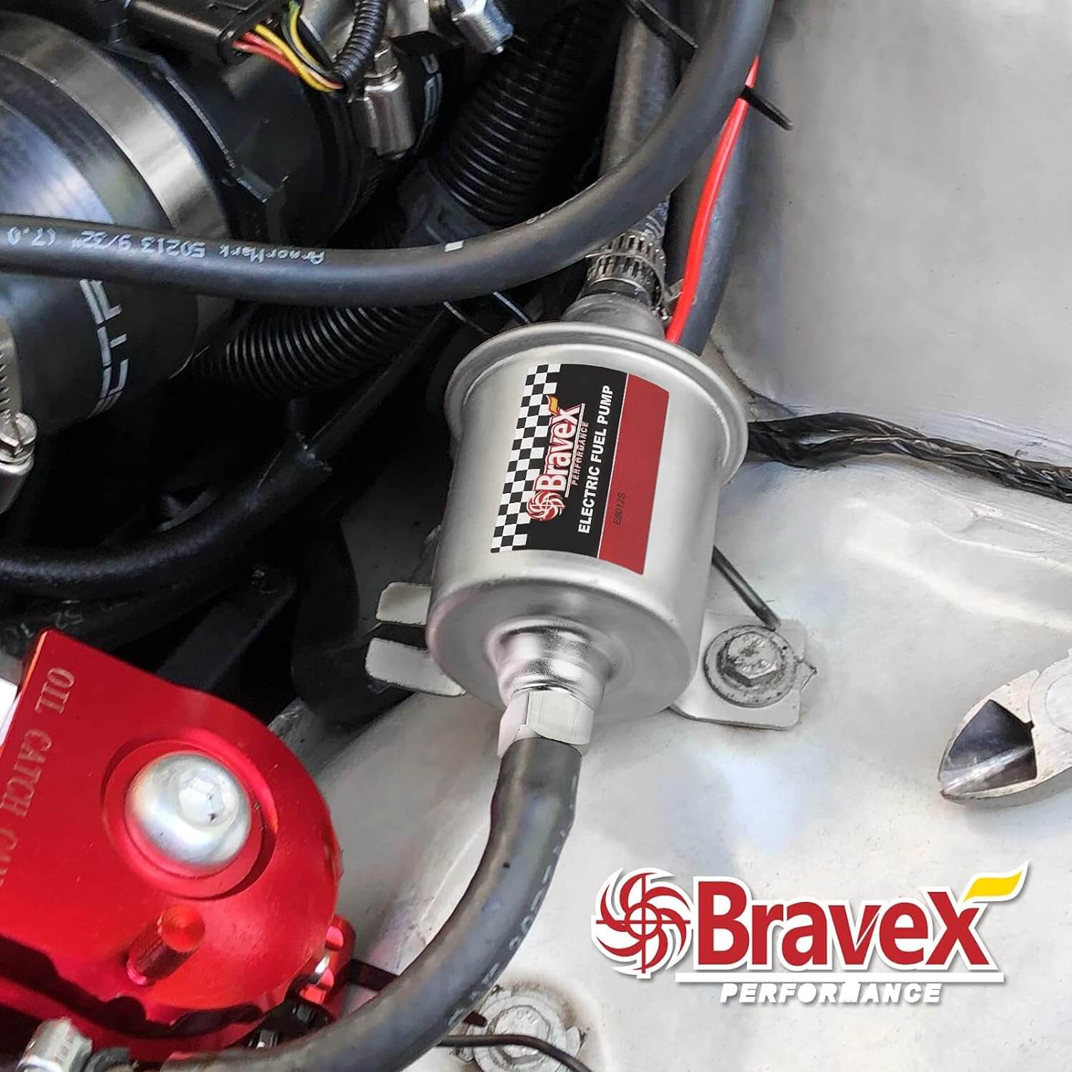 Bravex 5-9 Psi Electric Fuel Pump Universal 12V with Installation Kit E8012S