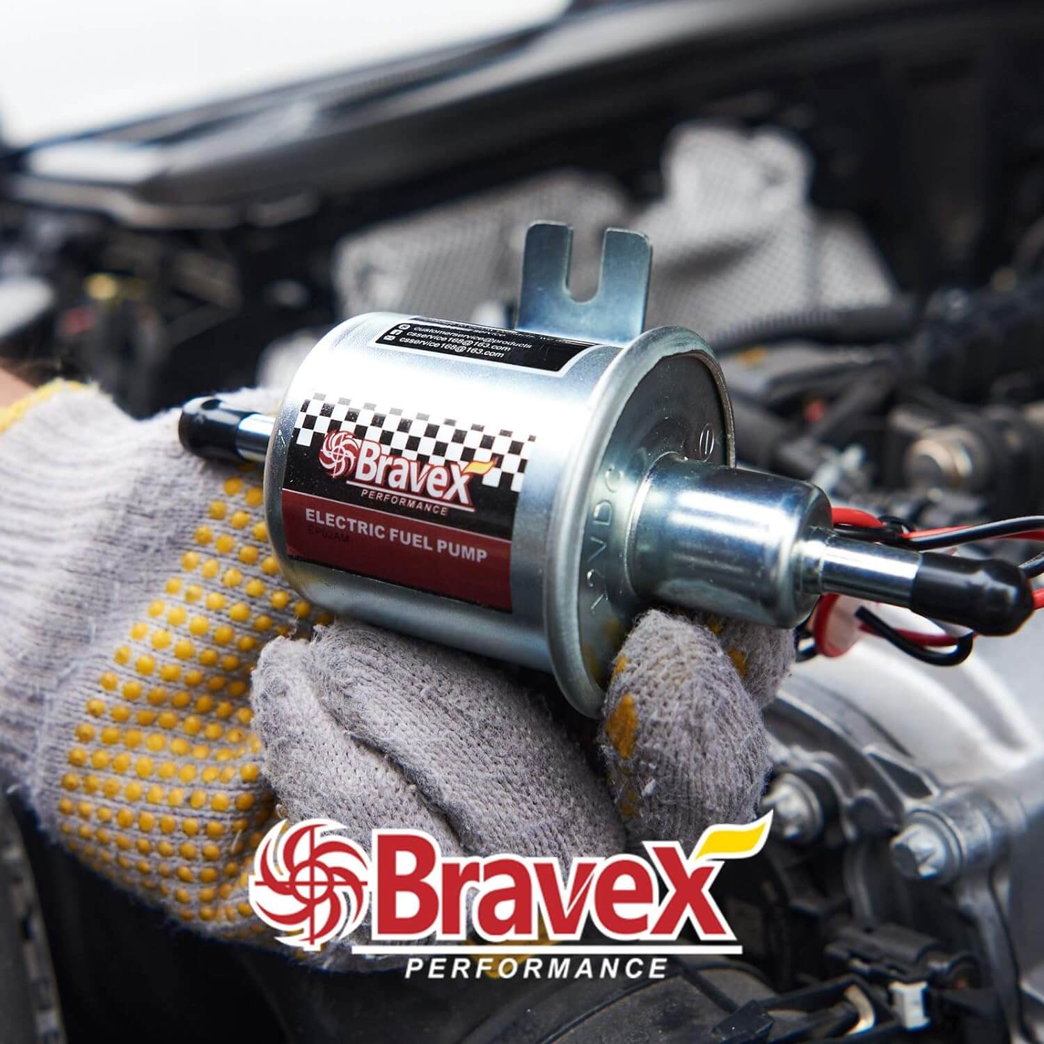 Bravex 4-7 Psi Electric Fuel Pump Inline Universal 12V Low-Pressure for Car