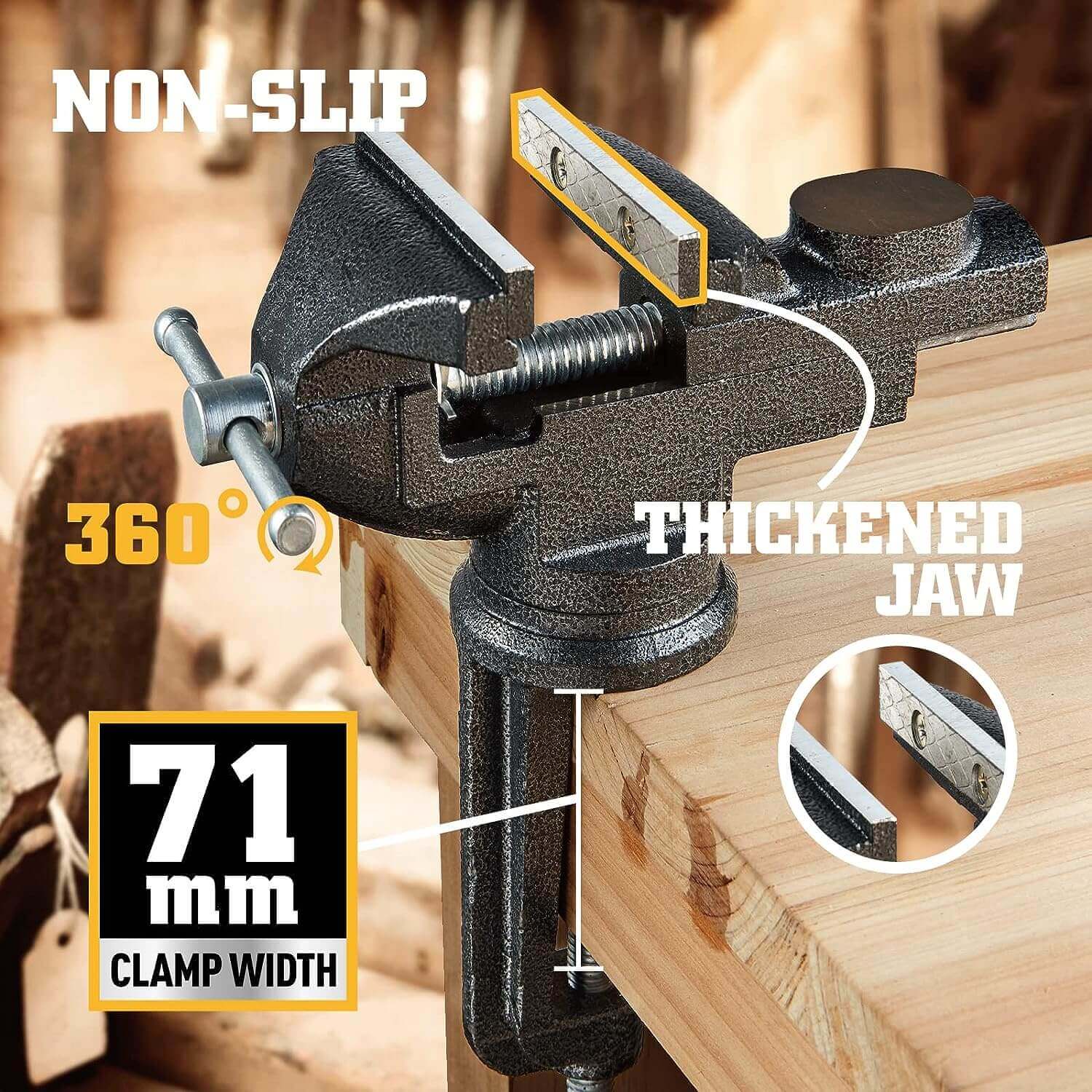 3.2inch Bench Vise Tabletop Vice Clamping Vice Woodworkers Vise for DIY