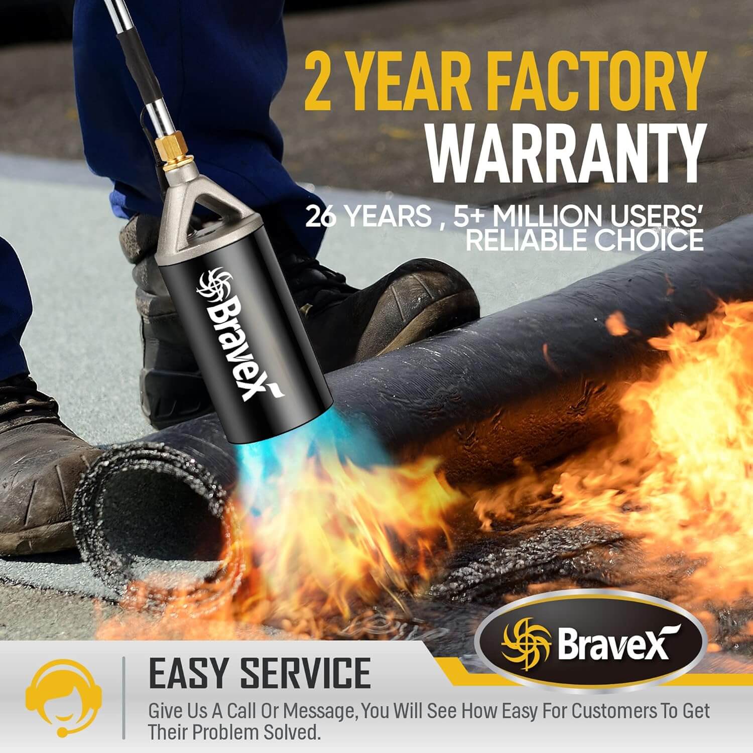 Bravex Propane Torches Electric Automatic Ignition Weed Torch Roofing Torch