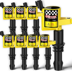 Bravex Ignition Coil 8Pack for F150 Ford Lincoln Mercury Yellow