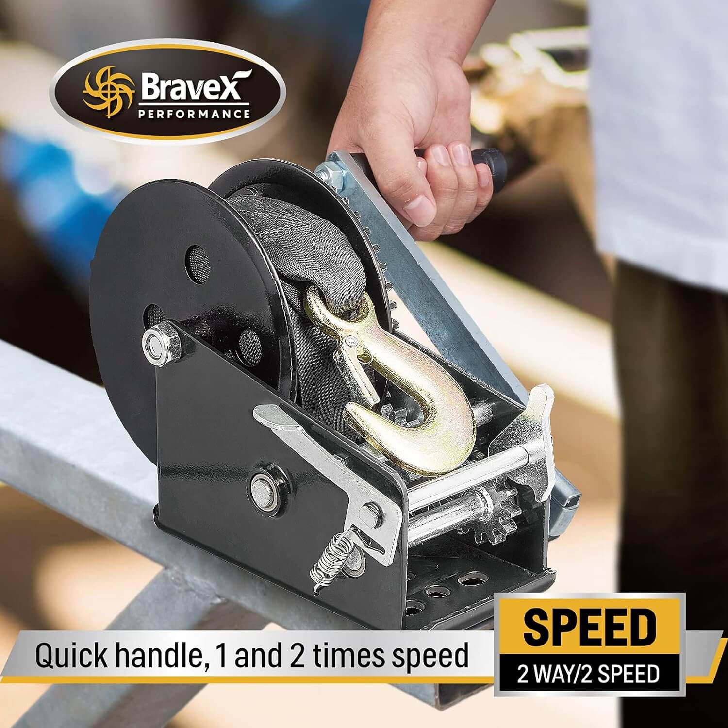 Bravex Trailer Winch Boat ATV Portable Hand Winch 3500 lbs – Bravex Tools